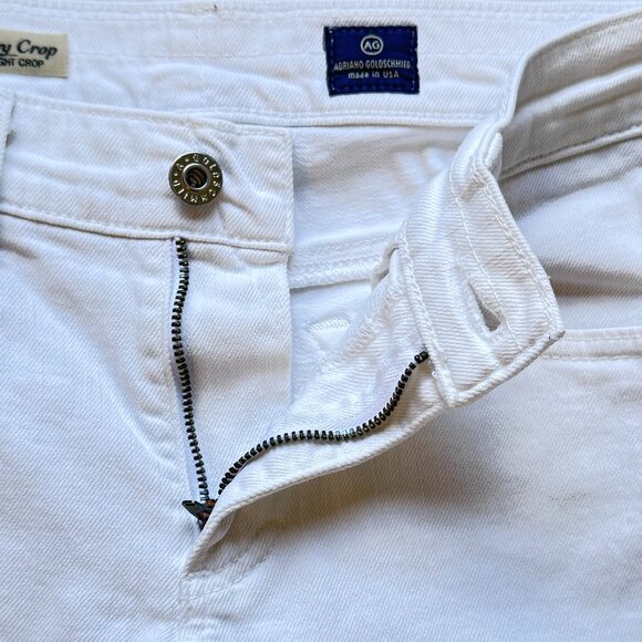 AG Adriano Goldschmied The Tomboy Crop Relaxed Straight Leg Jeans White Size 28 - Picture 7 of 12